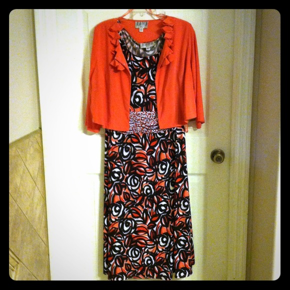 Dress with coral jacket!