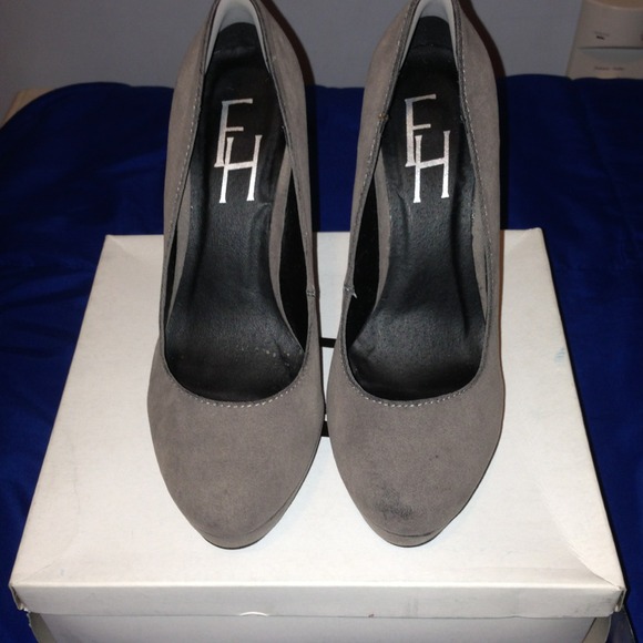Grey Velvet Heels