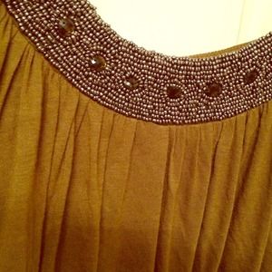 Olive green beaded top