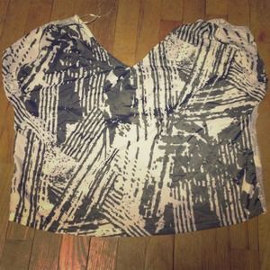 Lace Back Graphic Tee and Peplum Top (bundle)