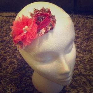 Paisley pink shabby headband
