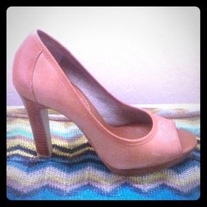 Brown Peep Toe Heels