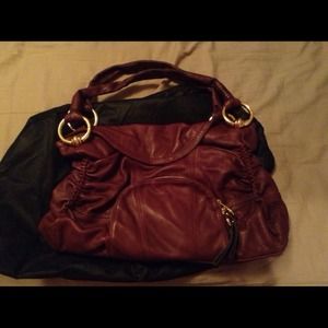 Burgundy handbag