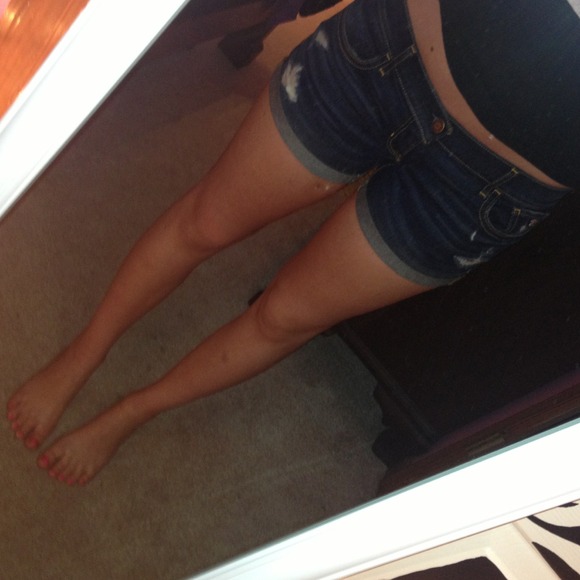 Dark wash jean shorts