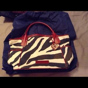 Zebra print dooney tote