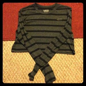 Vans striped long sleeve crop top
