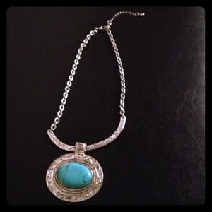 Sterling silve turquoise necklace and earrings