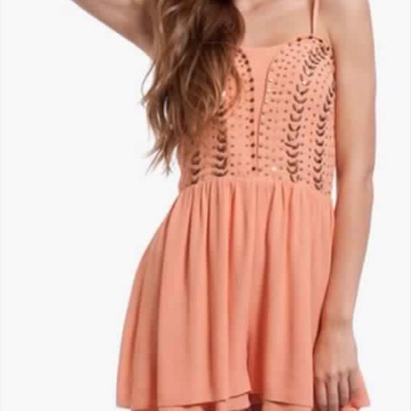 DONATED ββPeach Embellished Romper!!!! - Picture 3 of 4