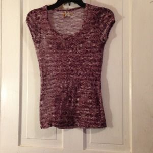 Mudd purple lace sheer blouse