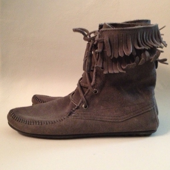 J.Crew Minnetonka Moccasin Fringed Ankle Boots