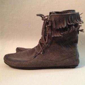 J.Crew Minnetonka Moccasin Fringed Ankle Boots