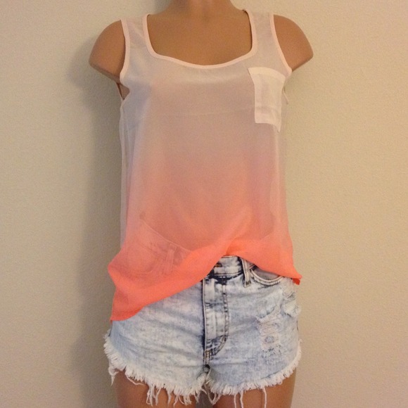 Tops - Melon Ombré Hi Low Top