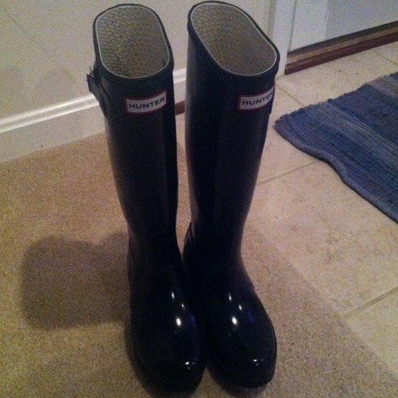 Hunter Original Gloss Tall black boots size US 6F