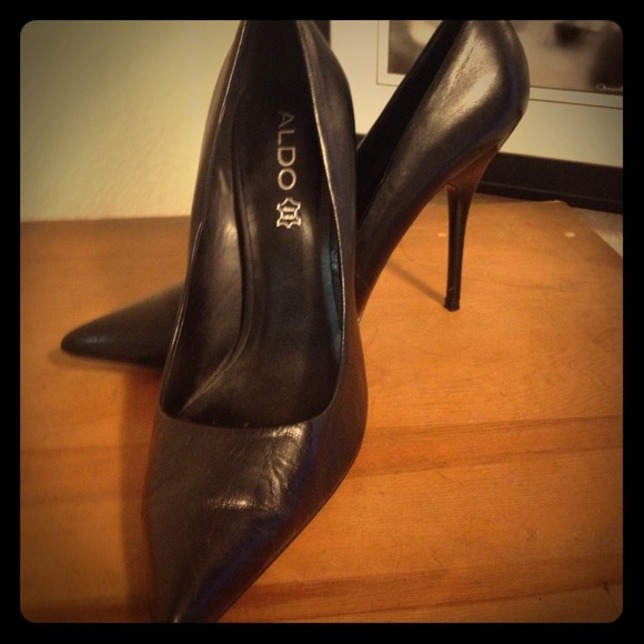 Black leather also heels