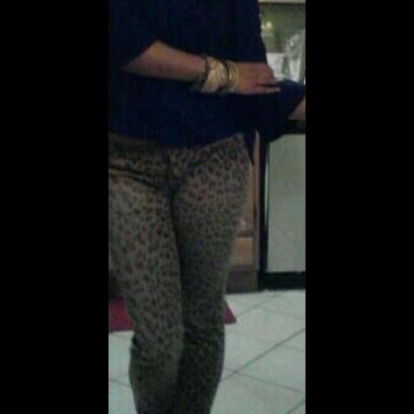 Cheetah Print Denim Jeans