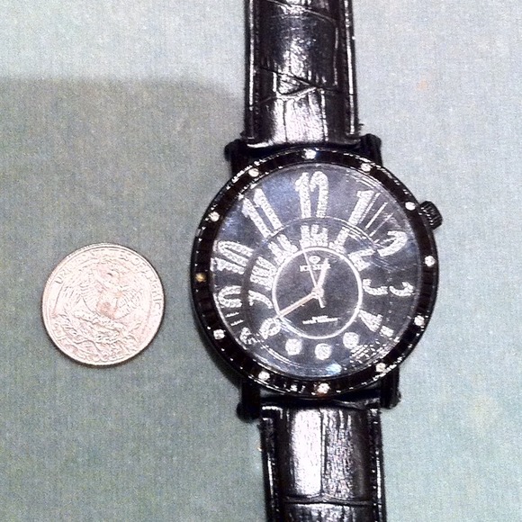 Sold Oversize Unisex watch with cz stones - Picture 3 of 4