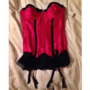 BRAND NEW Red Corset with Mesh Back LINGERIE