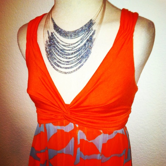Sz S Orange // Gray long shirt or short dress - Picture 2 of 4