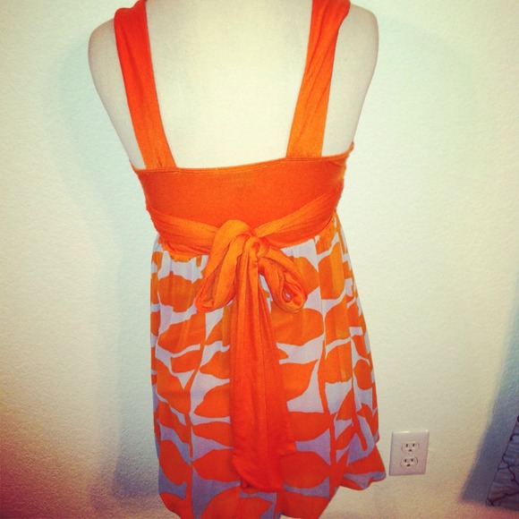 Sz S Orange // Gray long shirt or short dress - Picture 4 of 4