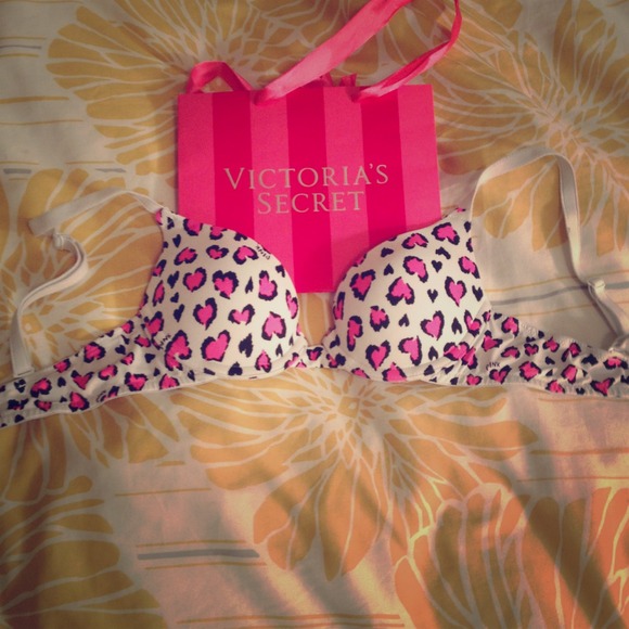 Pink spotted Victoria's Secret push up bra