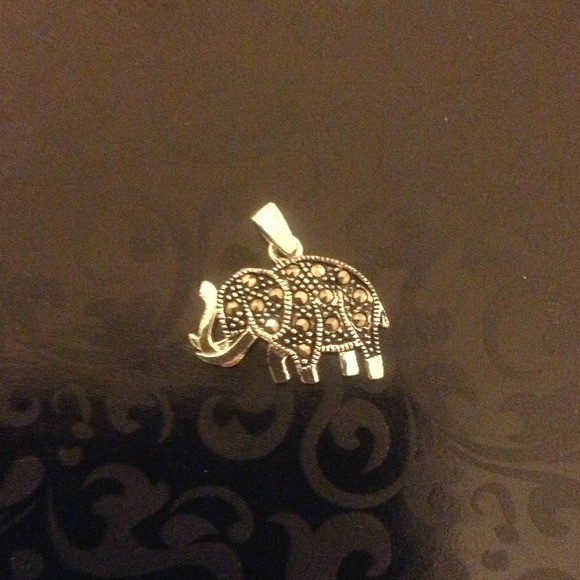 Silver and Marcasite Elephant Pendant