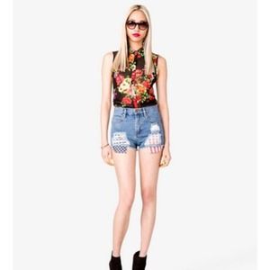 Destroyed denim Americana shorts NO TRADES!!!!!