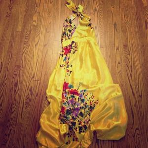 Hawaiian halter maxi dress