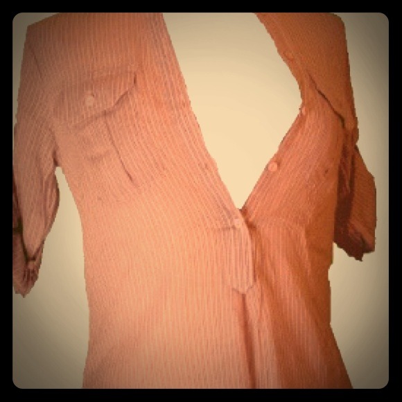 Striped Strawberry Field Short Sleeve Tunic Collar