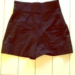 Patterned, black, high waisted Zara shorts