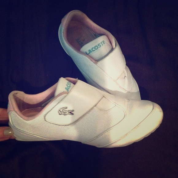 Lacoste casual shoes / pink and white sz6