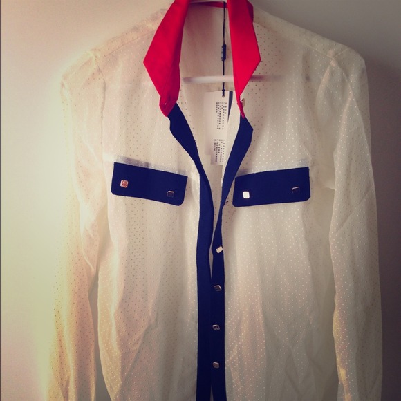 💋See though polka dot top