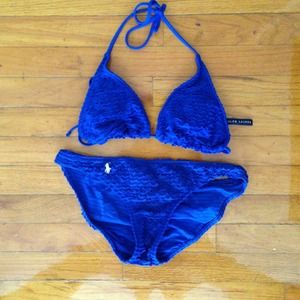 Ralph Lauren Polo royal blue string bikini