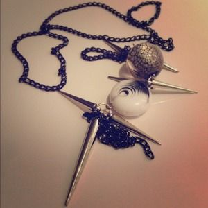 SOLD - Spike Necklace with Teardrops