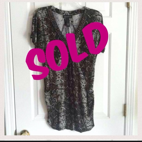 INC Snake print tunic top size Medium Petite