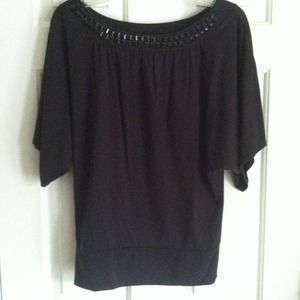 Passports studed neckline dolman top size Large