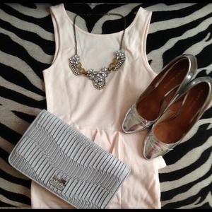 Zara Soft Pink Peplum Dress