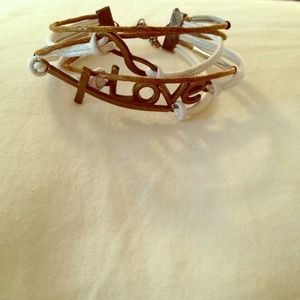 White/ Camel multi-strand bracelet