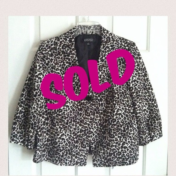 Kasper leopard print swing jacket size 8