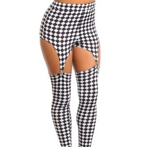 Black and White Garter Leggings. **reduced*