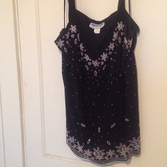 Plus size sparkle black tank top REDUCED!!