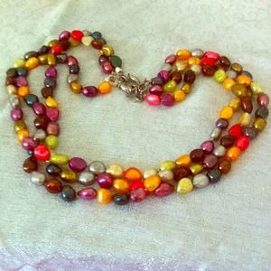 Amazing multi color fresh waterpearls necklace