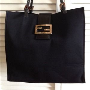 Black small fabric authentic Fendi bag ..