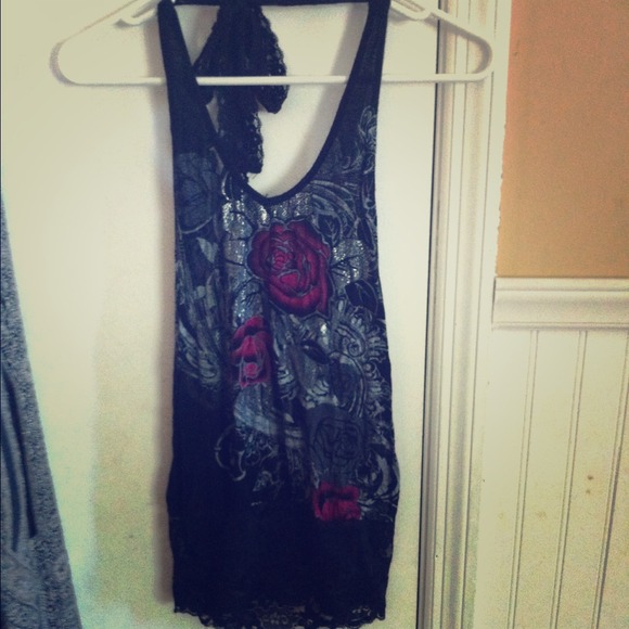 cute black lacey halter!