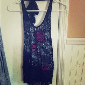 cute black lacey halter!
