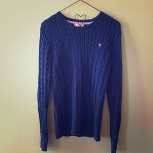 Lilly Pulitzer navy cable knit sweater