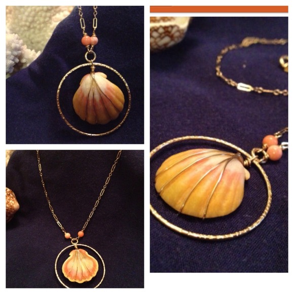 SOLD----Sunrise shell necklace! Handmade.