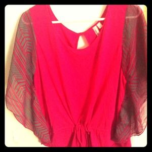 summery hot pink loose fitted shirt!