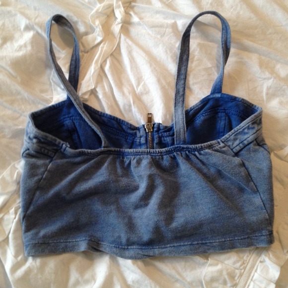 SOLD Denim-like Crop top - Picture 3 of 4