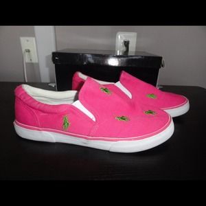 Polo Pink and Green Shoes Size 6