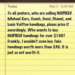 Say 🚫NO🚫 to fake/inspired handbags.